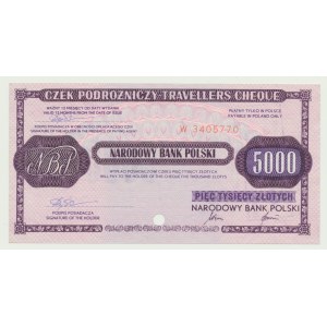 NBP czek podróżny 5000 złotych 1990., mała ser. W, CCCP
