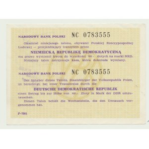 NBP Tranzitný poukaz 900 zlotých 1988 na marky, Nemecko NDR