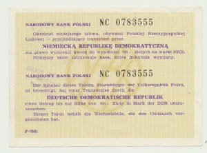 NBP Tranzitný poukaz 900 zlotých 1988 na marky, Nemecko NDR
