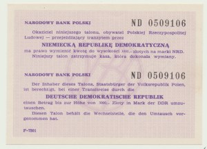 NBP transit voucher 3,000 zloty 1989 for marks, East Germany, very rare
