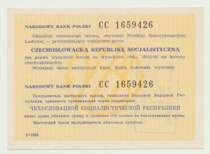 NBP transit voucher 1,000 zloty 1989 for koruna, Czechoslovakia, CA capital letters