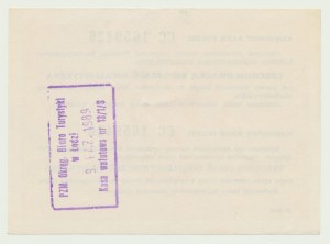 NBP Tranzitní poukázka 1 000 zlotých 1989 na koruny, Československo, velká písmena CA