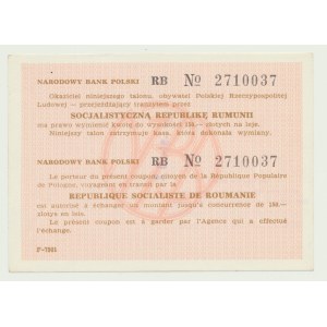 NBP Tranzitní poukaz 150 zł 1987 za lei, Rumunsko, malé písmeno ser. RB