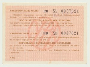 NBP 150 zloty 1982 transit voucher for lei, Romania, small ser. RB, extremely early vintage