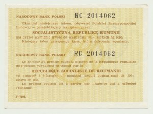 NBP transit voucher 900 zloty 1988 for lei, Romania