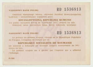 Tranzitný poukaz NBP 2400 zlotých 1989 za lei, Rumunsko