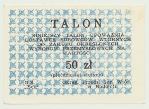 Talon for industrial goods, 50 zloty, Radom
