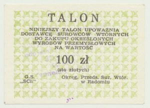 Talon na wyroby przemysłowe, 100 zł, zielony, Radom