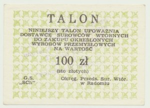 Talon na wyroby przemysłowe, 100 zł, zielony, Radom