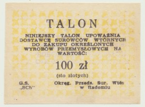 Talon na wyroby przemysłowe, 100 zł, żółty, Radom