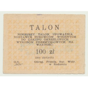 Talon for industrial goods, 100 zloty, orange, Radom