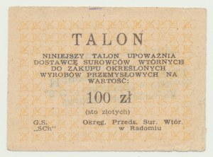 Talon for industrial goods, 100 zloty, orange, Radom