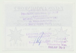 50 zl 2000, darčekový poukaz Społem, č. 000004 (NISKI NR.), Tomaszów Mazowiecki, B. RARE