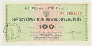 NBP, 100 zloty 1982, ser. EE, deposit revaluation voucher