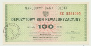 NBP, 100 złotych 1982, ser. EE, depozytowy bon rewaloryzacyjny