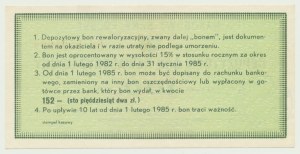NBP, 100 zloty 1982, ser. EE, buono di rivalutazione del deposito