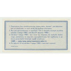 NBP, 1000 zloty 1982, ser. CA, deposit revaluation voucher