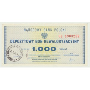 NBP, 1000 Zloty 1982, ser. CE, Aufwertungsgutschein