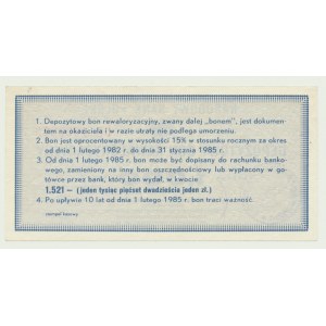 NBP, 1000 zloty 1982, ser. CE, buono di deposito di rivalutazione