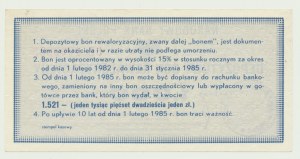 NBP, 1000 zloty 1982, ser. CE, bon de dépôt de réévaluation
