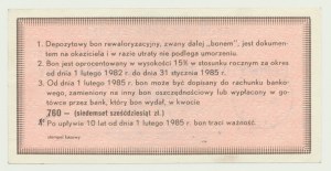 NBP, 500 zloty 1982, ser. DA, buono di rivalutazione del deposito