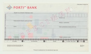 Fortis Bank Polska SA, check, SPECIMEN 0000000000