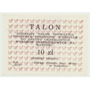 Talon for industrial goods, 10 zloty, brown, Radom