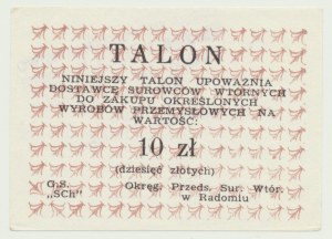 Talon for industrial goods, 10 zloty, brown, Radom