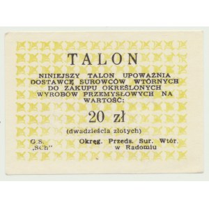 Talon for industrial goods, 20 zloty, yellow, Radom