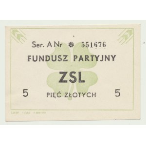 Fonds Cegeleka 5 zloty du Parti populaire unifié, Ser. A numérotée