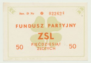 50 zloty Fund of the United People's Party, Ser. F numbered