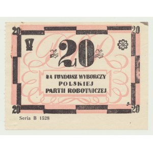A 20 zloty brick for the election fund of the PPR sr. B 1528