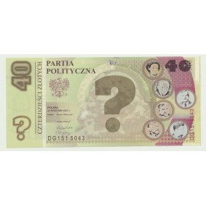 Election brick, 40 zloty 2001, Polish Party for National Renewal