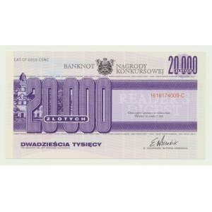 20.000 PLN, banconota del premio del concorso