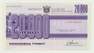 20 000 PLN, bankovka ceny soutěže