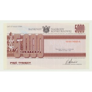 5 000 PLN, bankovka ceny soutěže