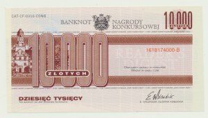 10 000 PLN, bankovka ceny soutěže