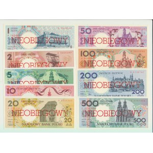 1 - 500 polských zlotých 1990, sada 9 ks bankovek Města Polska, NEOMEZENÉ