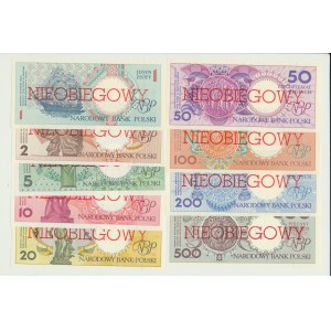 1 - 500 zlotys 1990, 9 pcs. set of banknotes Cities of Poland, UNOFFICIAL