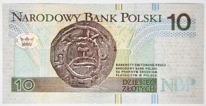 10 złotych 1994, druk TDLR Londyn, AA 0037750, ODMIENNY KOLOR, dwa zera na początku