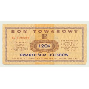 Pewex Bon Towarowy, 20 dolarów 1969, ser. Eh, rzadka seria