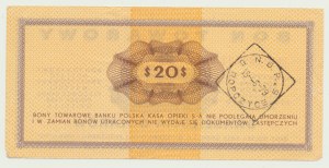 Darčekový certifikát Pewex, 20 USD 1969, séria. Eh, vzácna séria