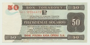 Pewex Bon Towarowy 50 dolarów 1979, ser. HJ