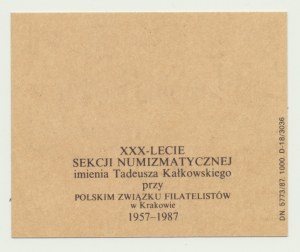 1 oro 1794, facsimile, XXX Anniversario della Sezione Numismatica T. Kalkowski 1987