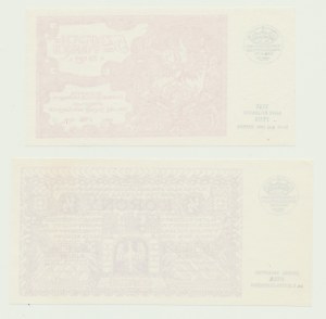 Zestaw 2 szt, reprodukcji banknotów PTN Kraków 1988