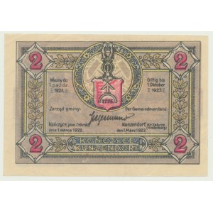 Kończyce (Kunzendorf), 2 marki 1921, Nr. 022377, na pamiątkę powstania Polskiego 1921, polskojęzyczny