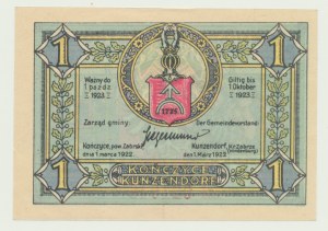 Kończyce (Kunzendorf), 1. značka 1921, č. 021046, na památku polského povstání 1921, v polském jazyce