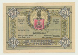 Kończyce (Kunzendorf), 50 fenig 1921, in commemoration of the Polish Uprising 1921, Polish-language