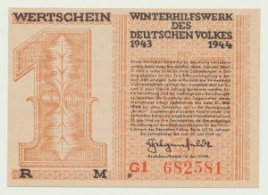 Winterhilfe für die deutsche Bevölkerung, 1 Mark 1943-44