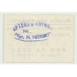 10 zloty 1949, Krynica, Voucher for Medicines, Winter Aid 1948/49